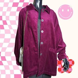 Woman Within Rich Burgundy Corduroy Jacket Size Large NWNT
